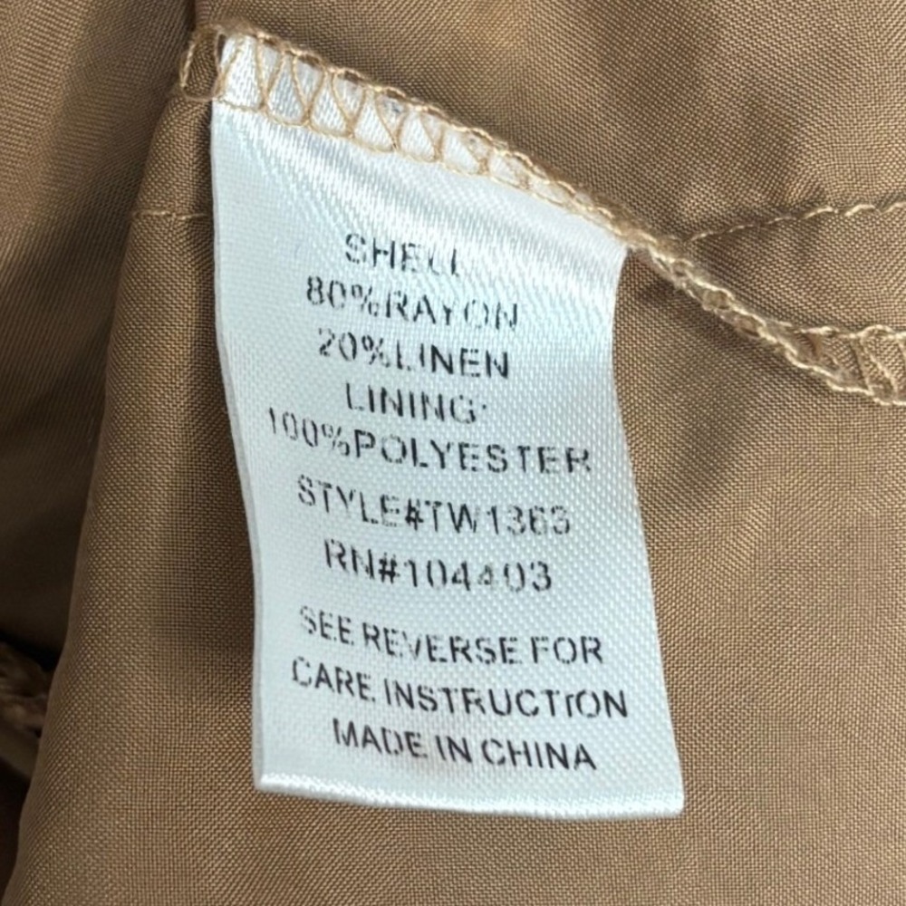The Workshop Maxi Dress Almond Brown Linen Blend Open Back Minimalist Neutral L - Picture 6 of 9